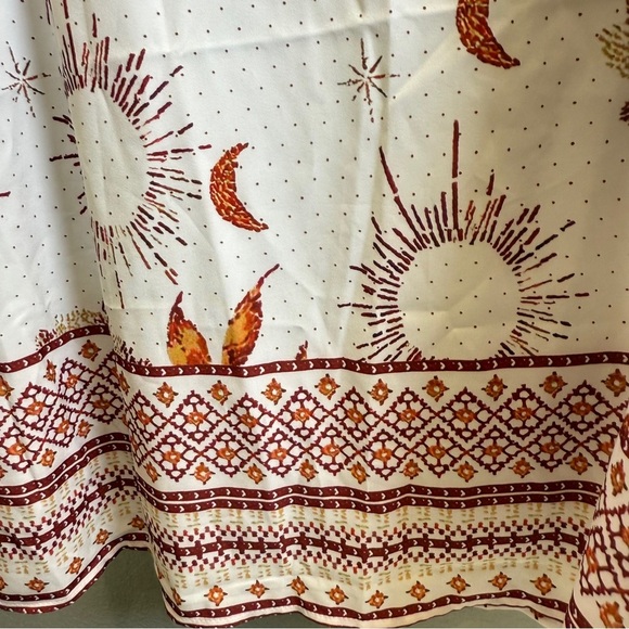 New Womens Dress Size Large Bohemian Floral Long Sleeve Dress Fall Colors New - Picture 7 of 7